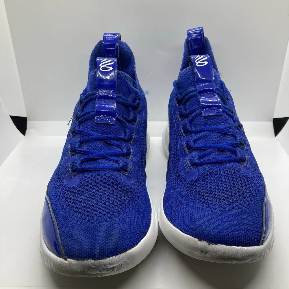 Under Armor Team Curry Mens Size 10 Blue White Basketball Shoes Sneakers Unisex - Picture 2 of 11